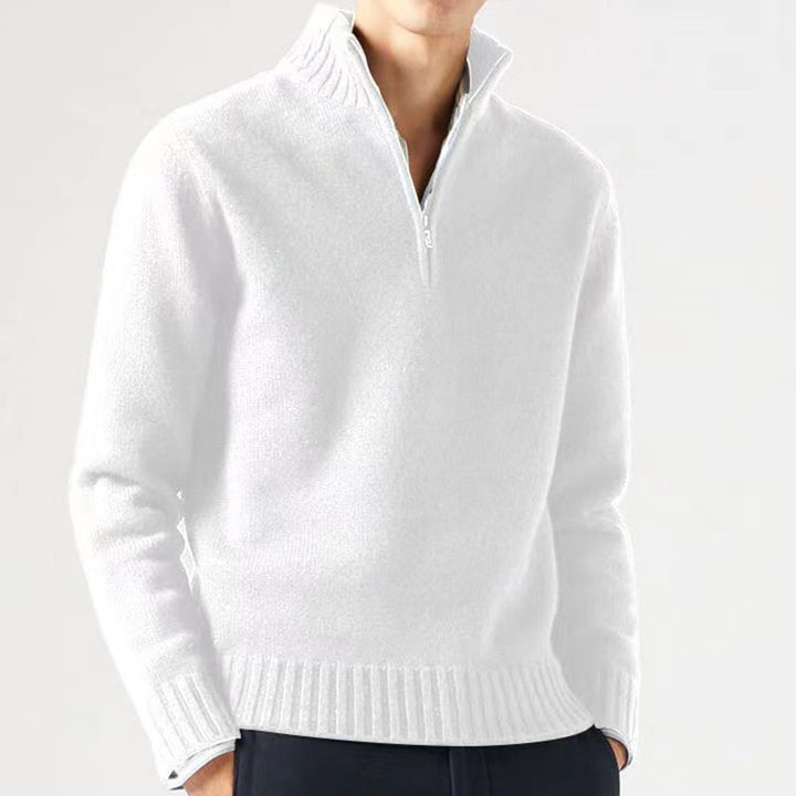 Men's sweater with high collar and modern zipper Lune London