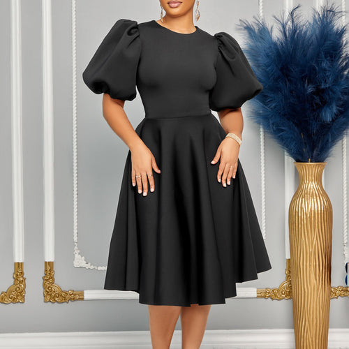Skater dress for women with voluminous sleeves and a flared skirt Lune London