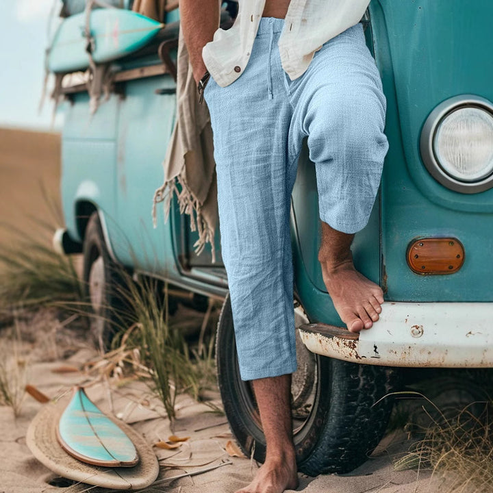 Chino pants for men with a relaxed fit and elastic waistband Lune London