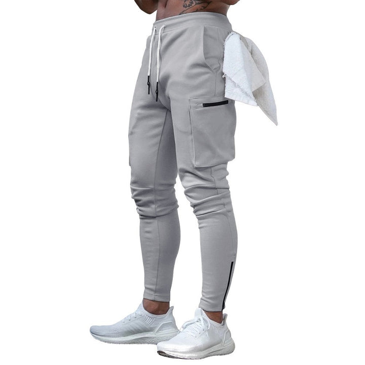 Men's sporty jogger pants with practical zip pockets and slim fit Lune London