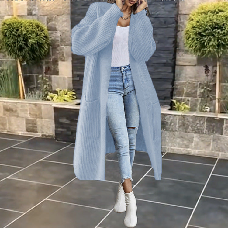 Cardigan femme en tricot épais avec poches et design à ouverture frontale Chic & Stil