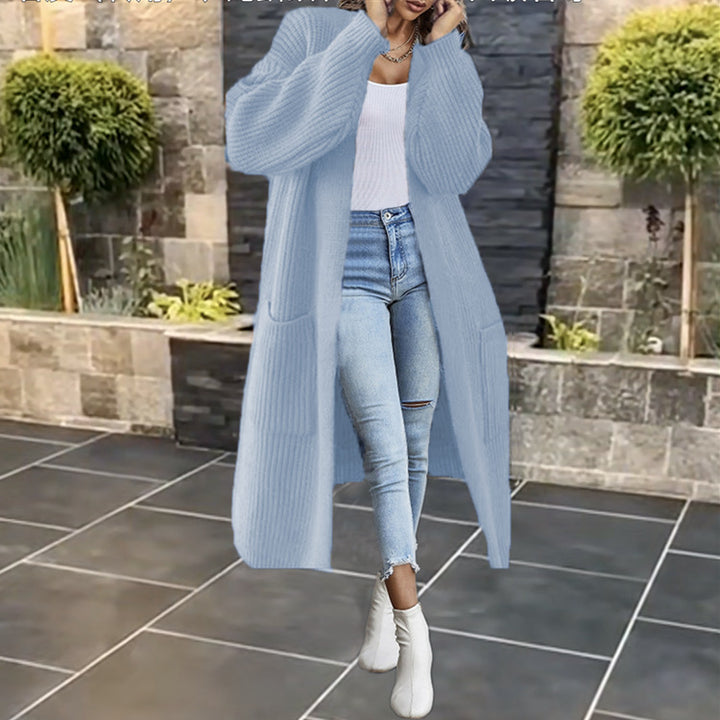 Cardigan femme en tricot épais avec poches et design à ouverture frontale Chic & Stil