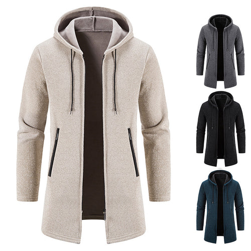 Practical and stylish fleece jacket for men with hood and zip pockets Lune London