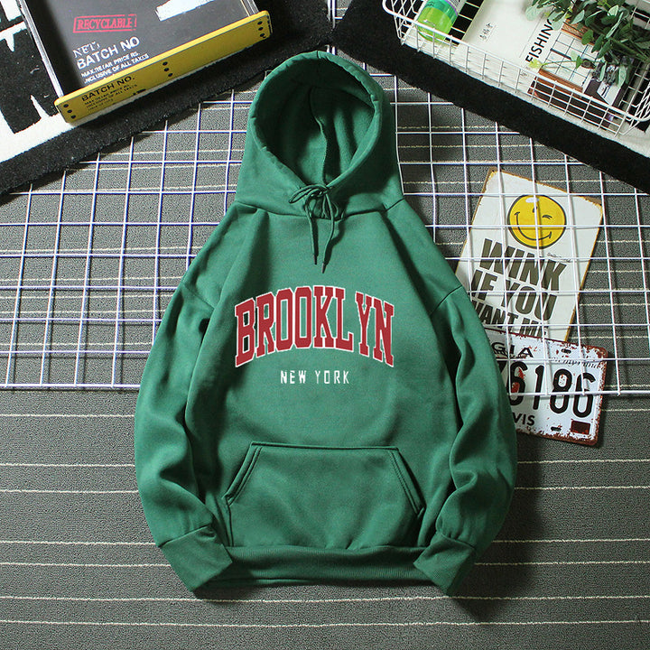 Women's hoodie with trendy Brooklyn print Chic & Stil