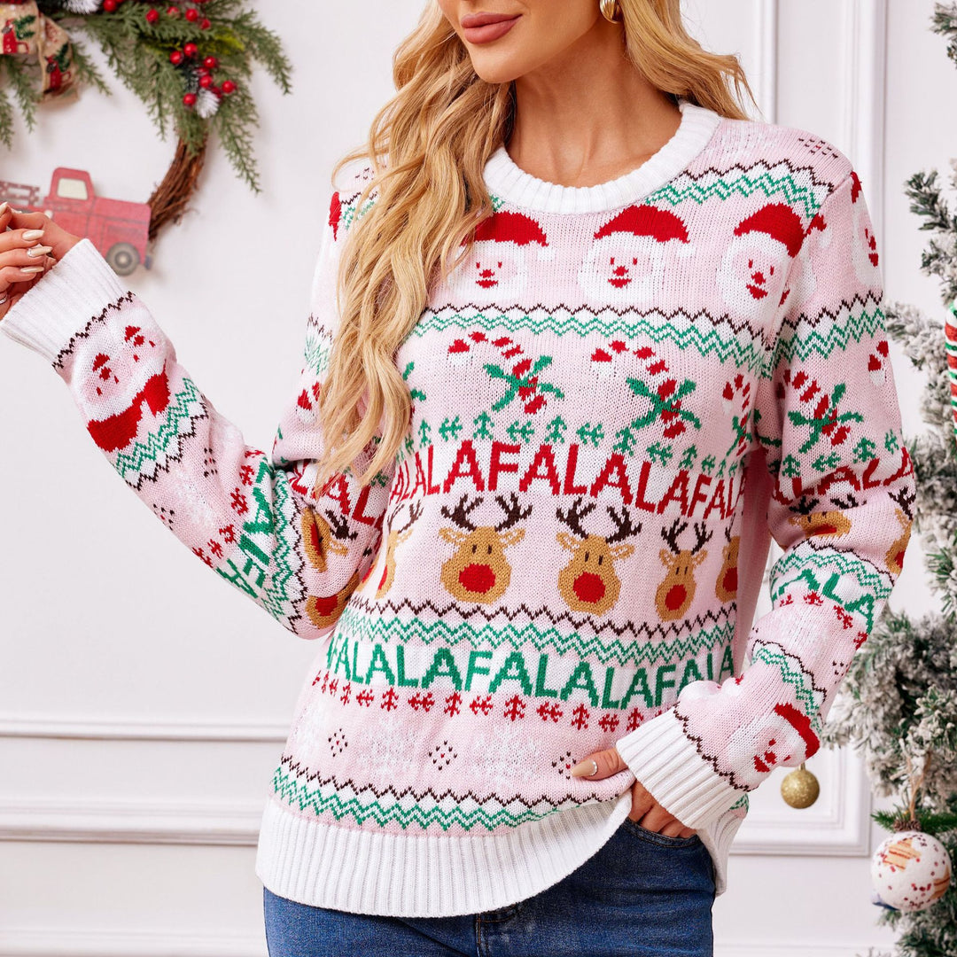 Festive Christmas sweater for women with a fun reindeer design Lune London