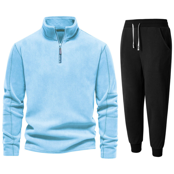 Men's fleece lounge suit with high collar and long pants Lune London
