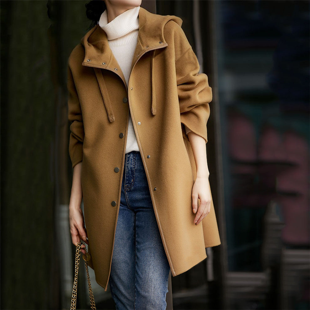 Ladies Fluid Transition Jacket with Hood and Snap Closure Lune London