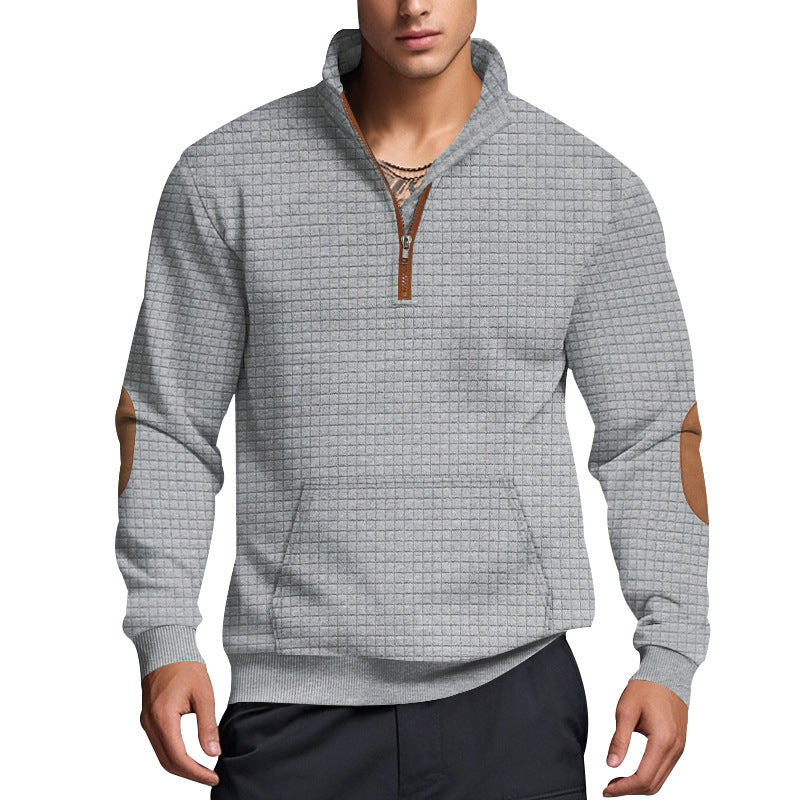 Structured fleece pullover for men with trendy high collar Lune London