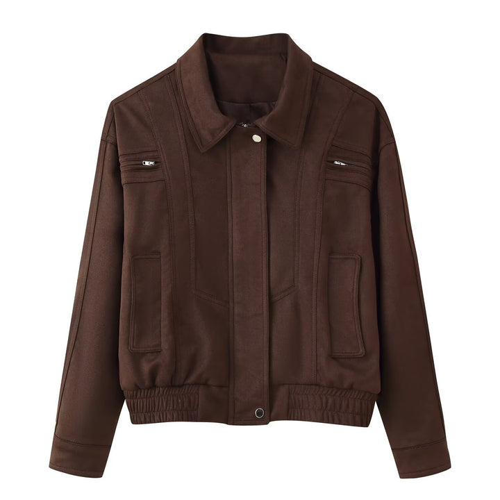 Elegant suede jacket for women with practical pockets Lune London