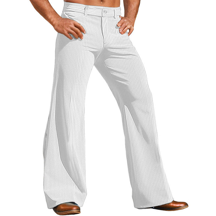 Men's Elegant Flared Pants In Vintage Style with Striped Pattern Lune London