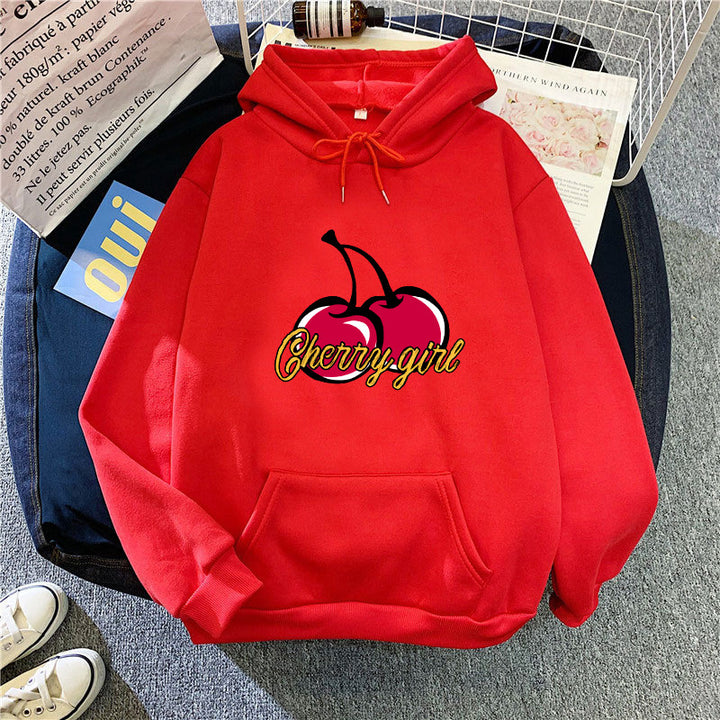 Women's hoodie with cheerful cherry motif Chic & Stil