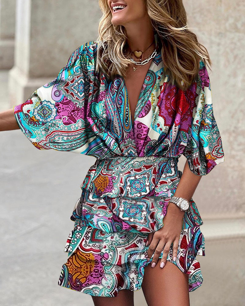 Airy tunic dress for ladies with romantic ruffle elements and an elastic waist Lune London
