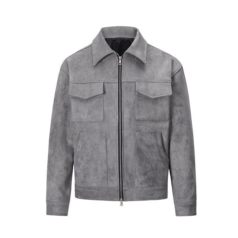 Trendy jacket for men with practical patch pockets and zipper Lune London