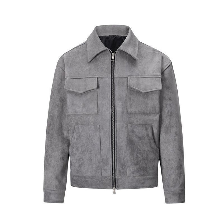 Trendy jacket for men with practical patch pockets and zipper Lune London