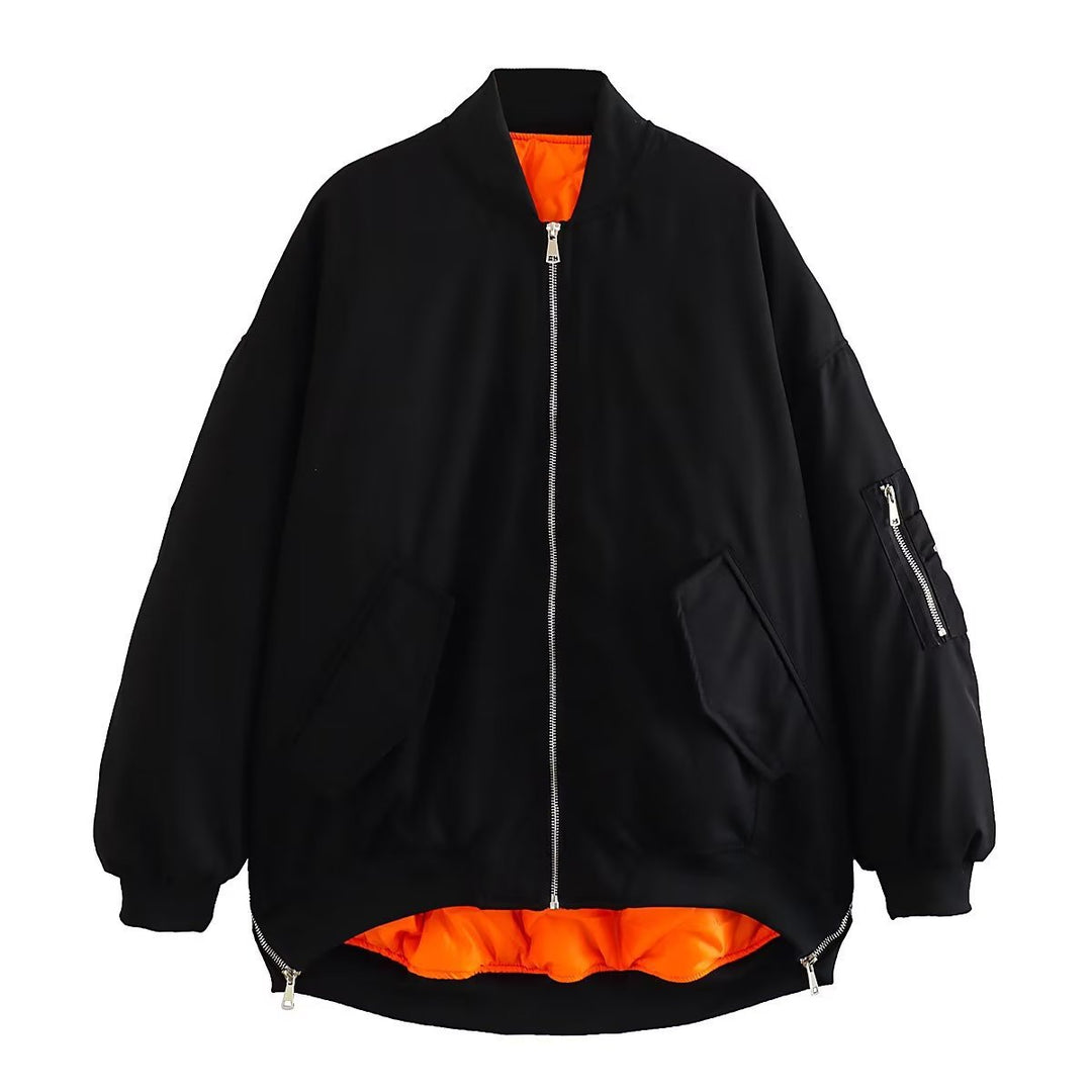 Casual bomber jacket for women with elastic cuffs and practical pockets Lune London