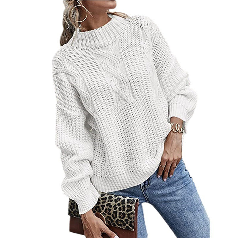 Ladies thick knitted casual sweater with a loose fit and breathable design Lune London