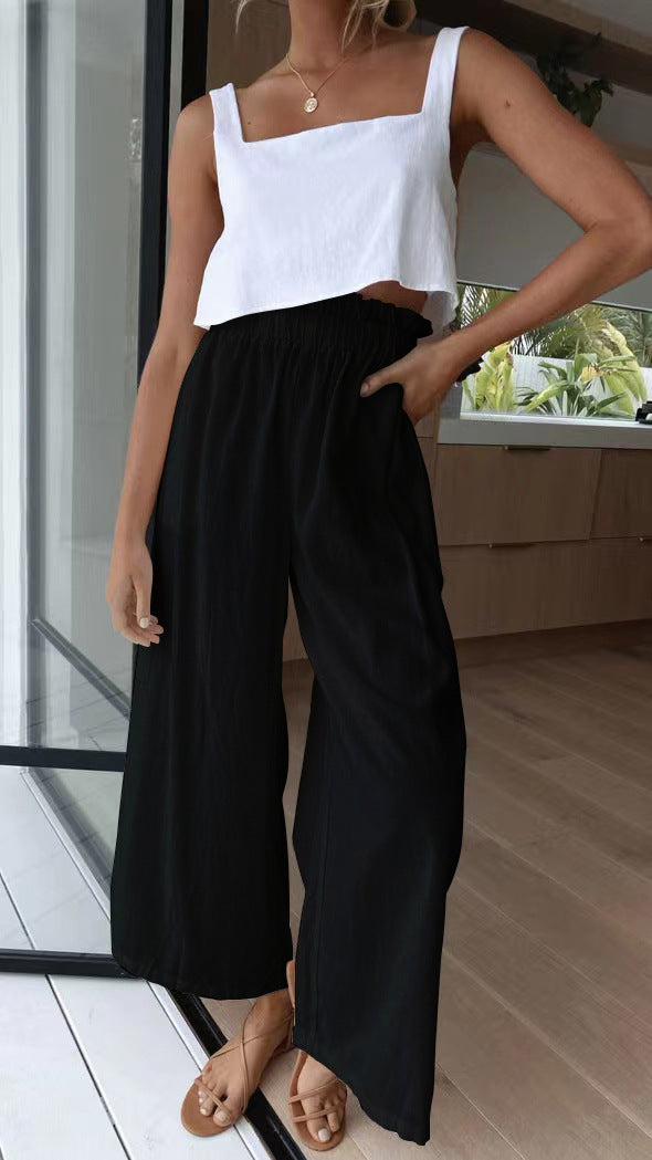Wide palazzo pants for women with elastic waist and comfortable cut Lune London
