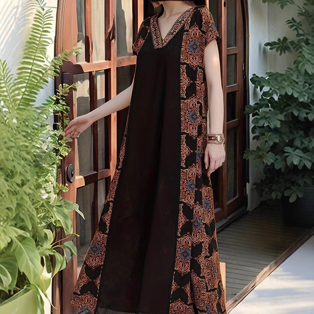 Maxi dress for women with elaborate embroidery details and a flowy fit Lune London