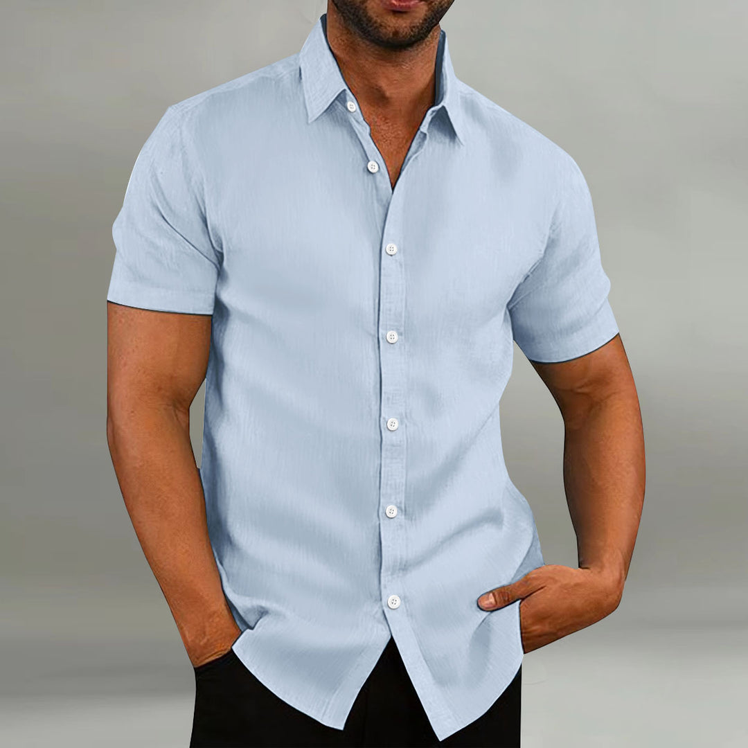 Short sleeve leisure shirt for men with button placket Lune London