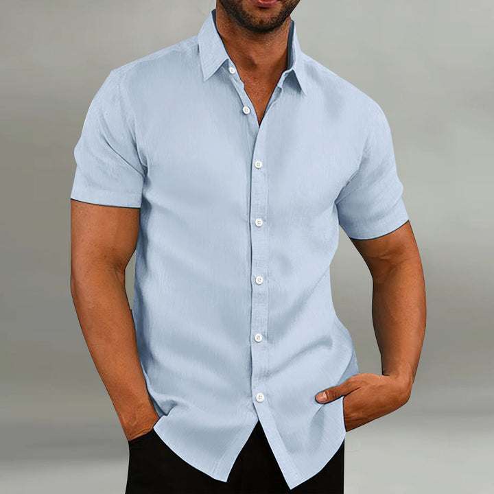 Short sleeve leisure shirt for men with button placket Lune London