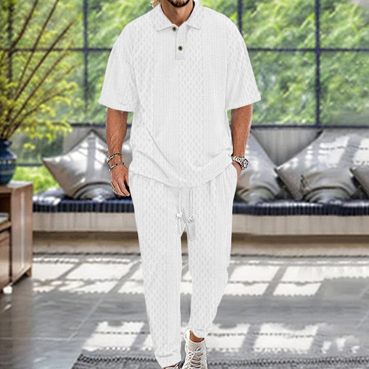 Relaxed-Fit Leisure Suit for Men with Contrasting Details and an Elastic Waist Lune London