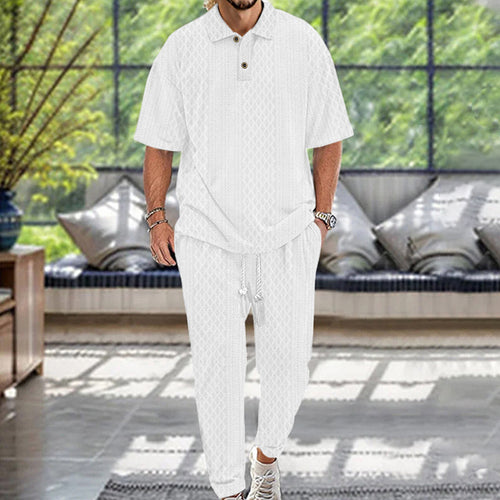 Relaxed-Fit Leisure Suit for Men with Contrasting Details and an Elastic Waist Lune London