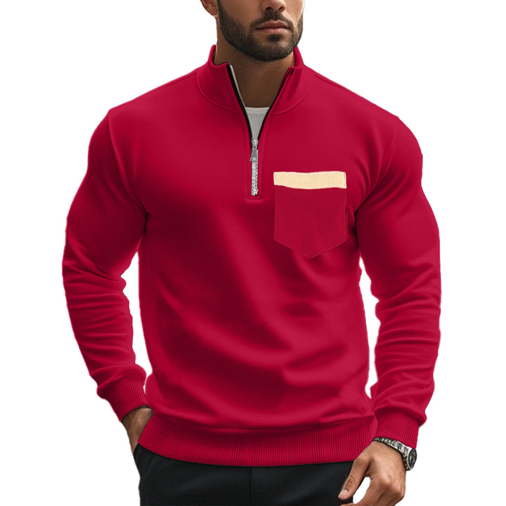 Men's sweatshirt with high collar and contrasting chest pocket Lune London