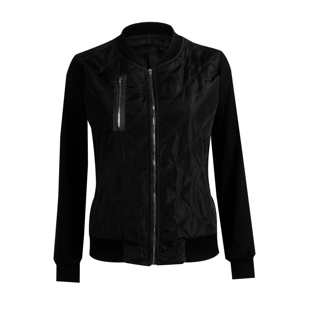 Quilted fashion jacket for women bomber style with zipper Lune Londonl