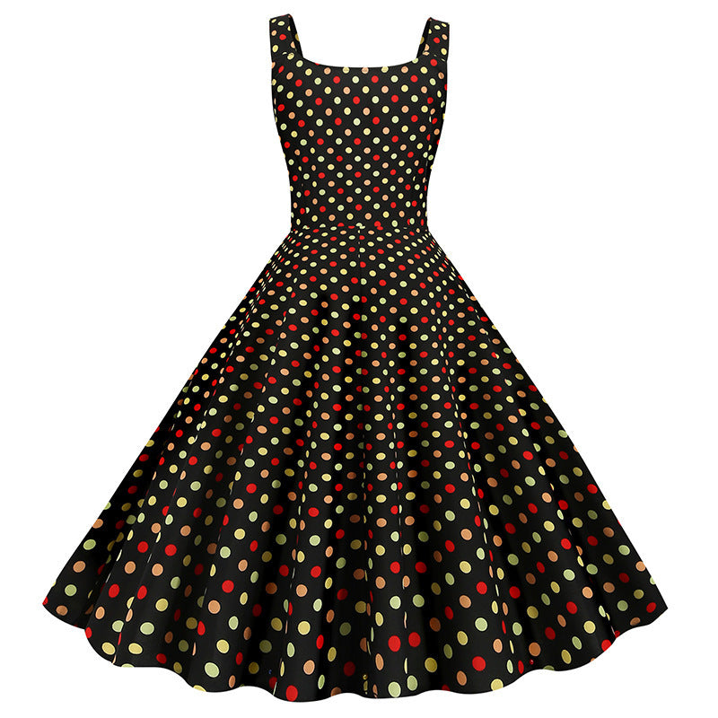 Robe évasée pour femmes avec un design de pois ludiques Chic & Stil