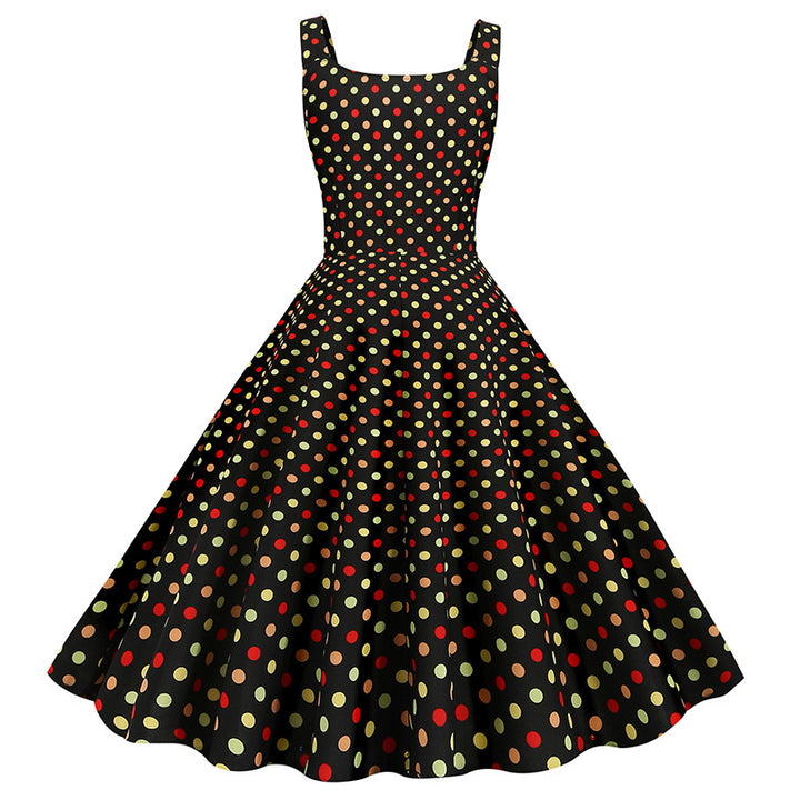 Robe évasée pour femmes avec un design de pois ludiques Chic & Stil