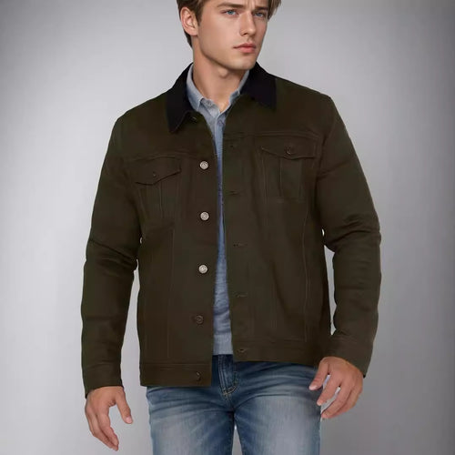 Classic style denim jacket for men with practical pockets Lune London