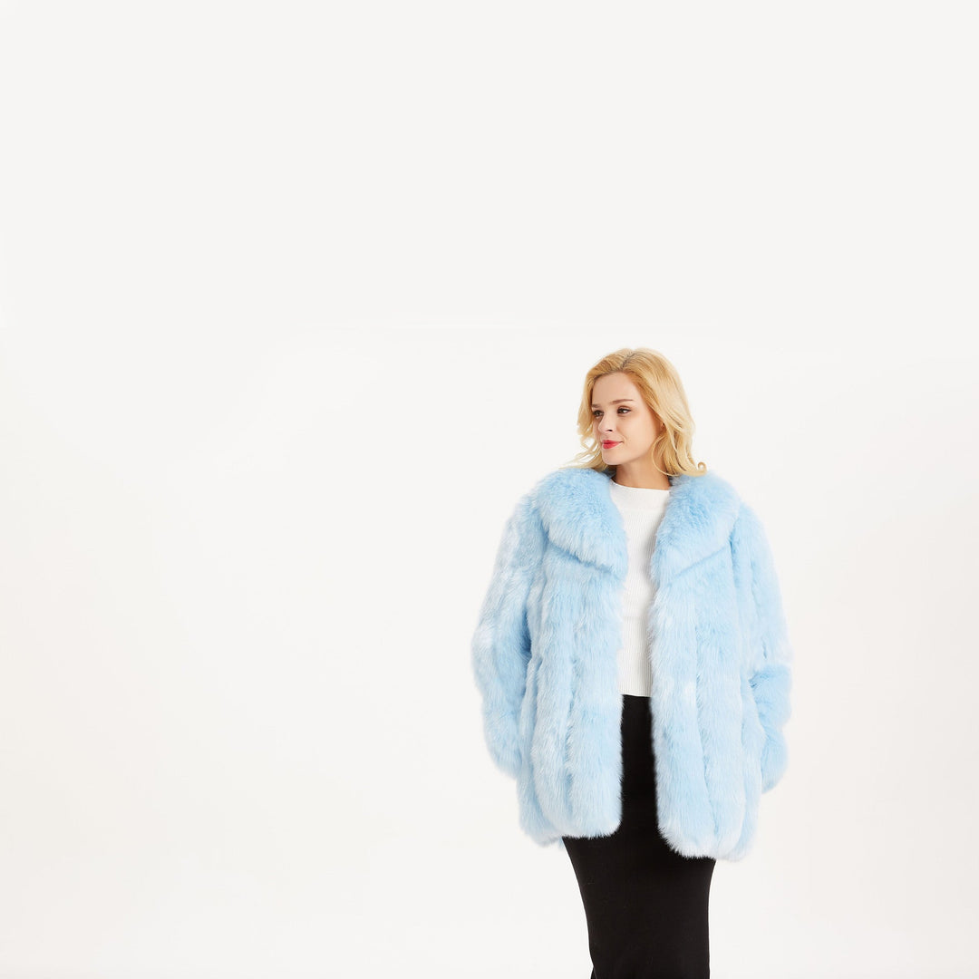 Ladies Luxurious Faux Fur Jacket with Voluminous Sleeves Lune London