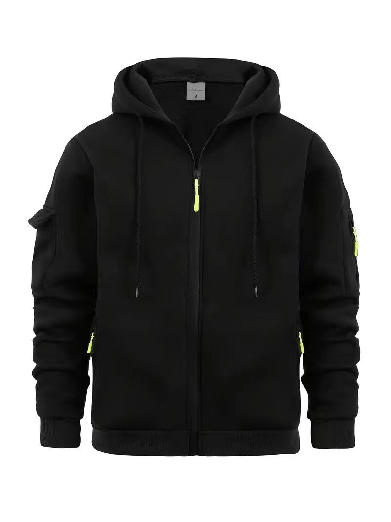 Men's functional hoodie jacket with practical zip pockets Lune London