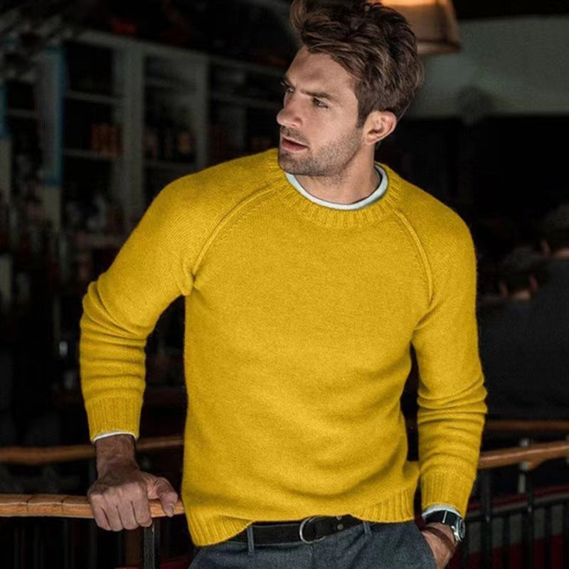 Crew neck pullover for men in fine knit Lune London