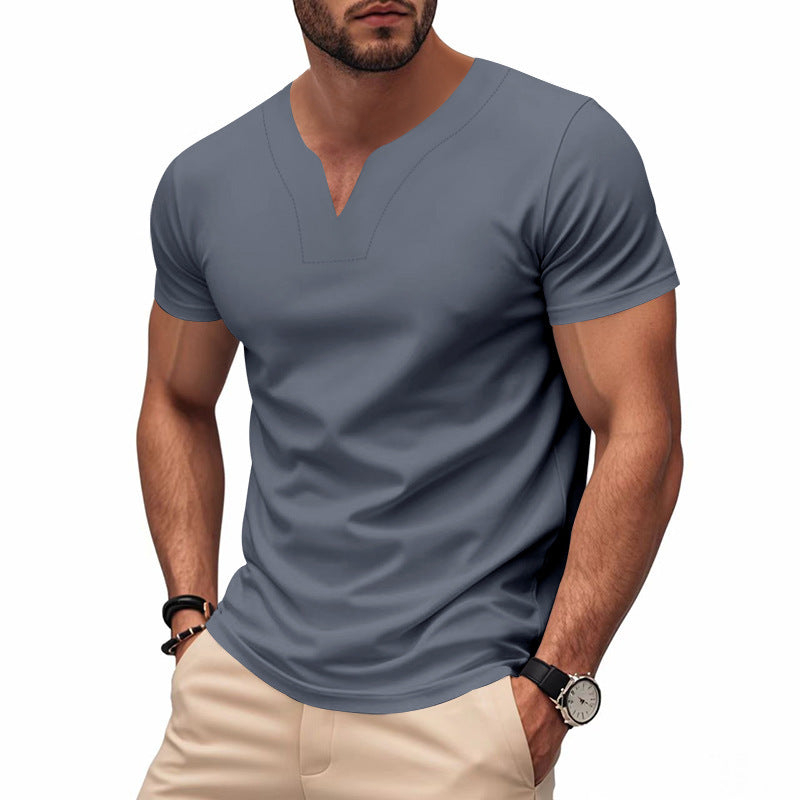 Men's modern V-neck t-shirt in breathable material Lune London