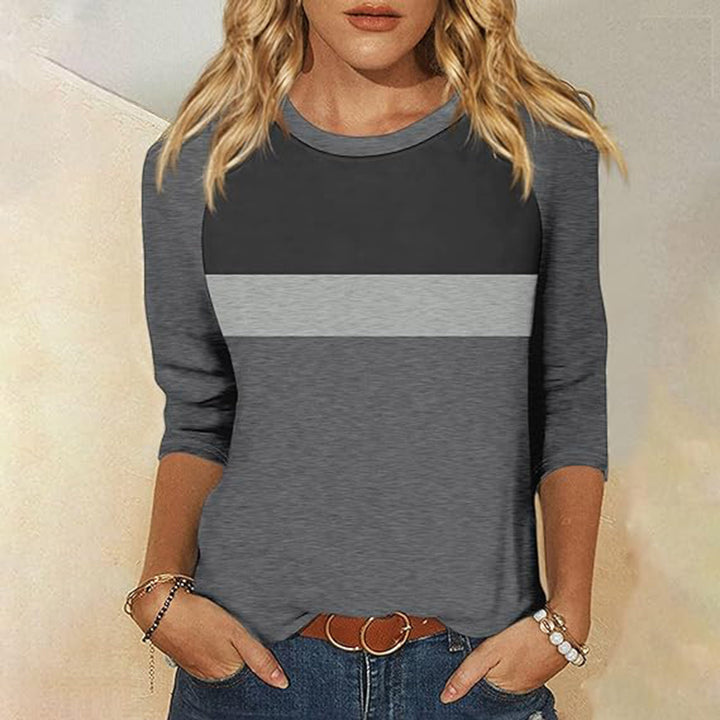 Lune London women's casual T-shirt with trendy color block design