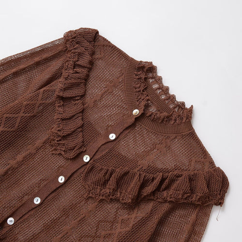 Women Playful vest with ruffles and button details Lune London