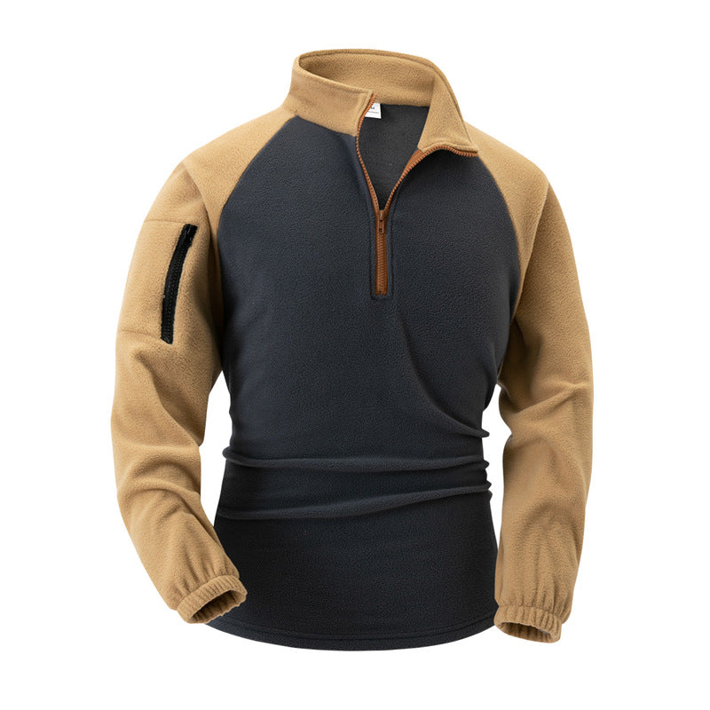 Men's Fleece Pullover with Half-Zip and Functional Pockets Lune London