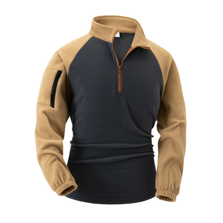Men's Fleece Pullover with Half-Zip and Functional Pockets Lune London