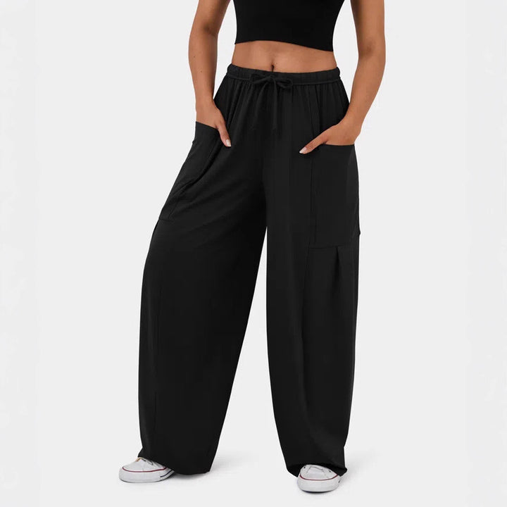 Femmes pantalon décontracté élégant à coupe large avec poches pratiques Lune London