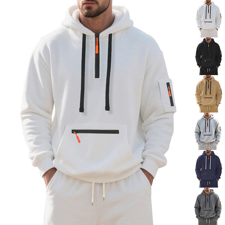 Men's casual hoodie with multifunctional zip pockets Lune London