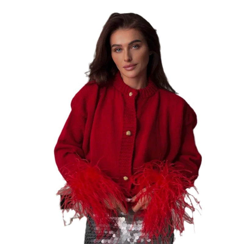 Ladies Chic Waistcoat with Feathered Sleeves Lune London