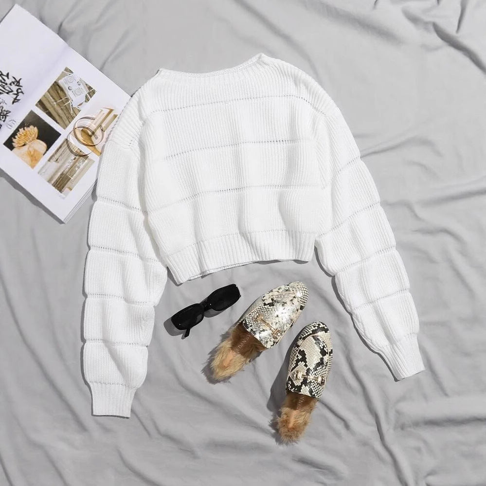 Pull court doux à la mode pour femmes avec design texturé Chic & Stil