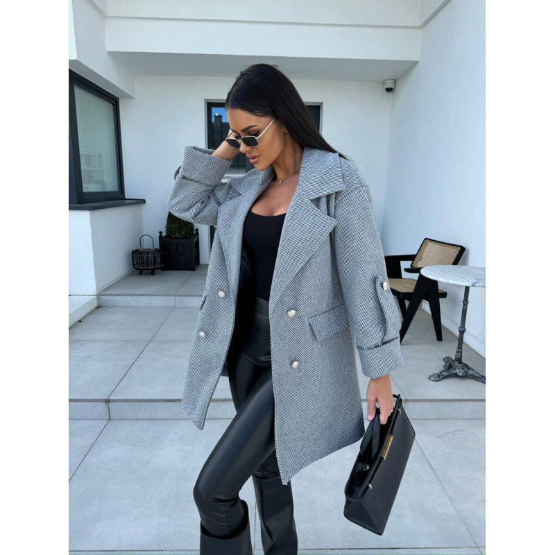 Lune London oversized double-breasted coat jacket for women