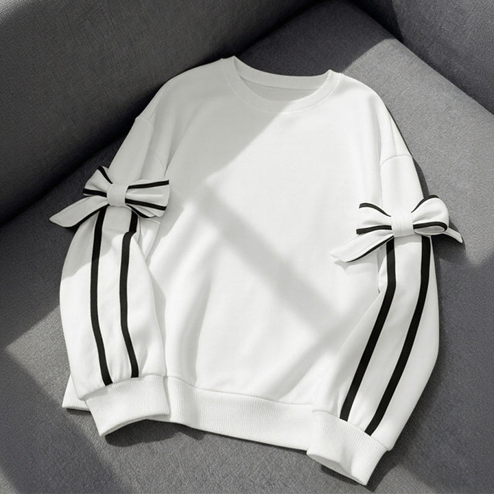 Elegant sweatshirt for women with bow sleeves Lune London