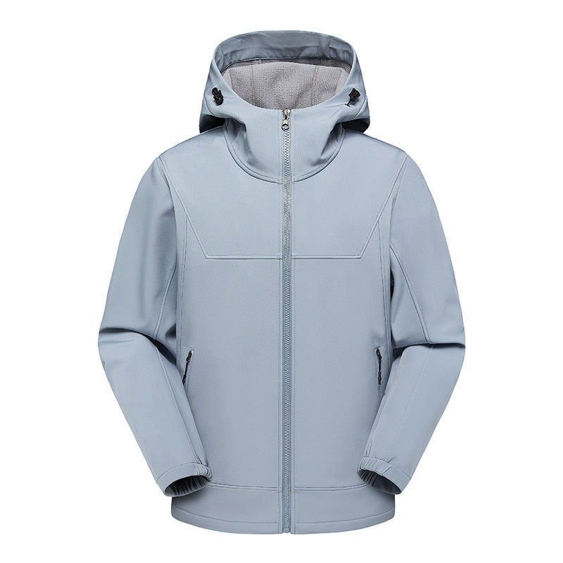 Multifunctional technical jacket for men with adjustable hood and water-repellent material Lune London