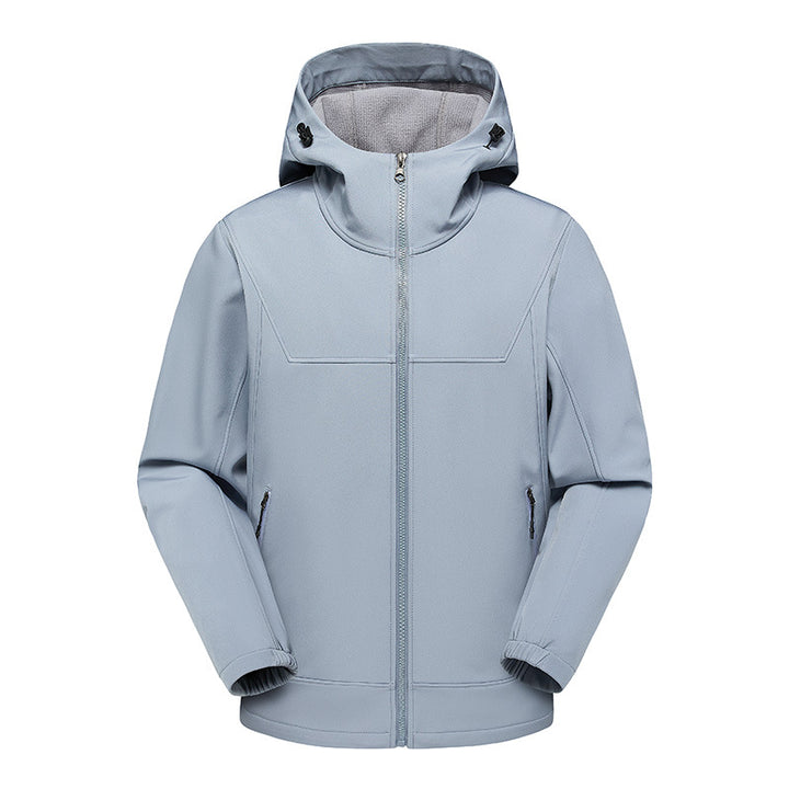 Multifunctional technical jacket for men with adjustable hood and water-repellent material Lune London
