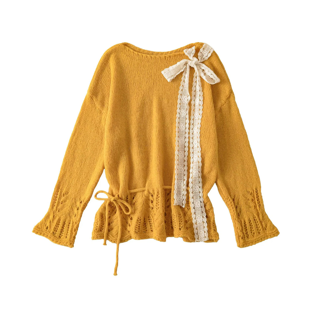 Stylish knitted top for women with elegant sophistication and chic ties and style