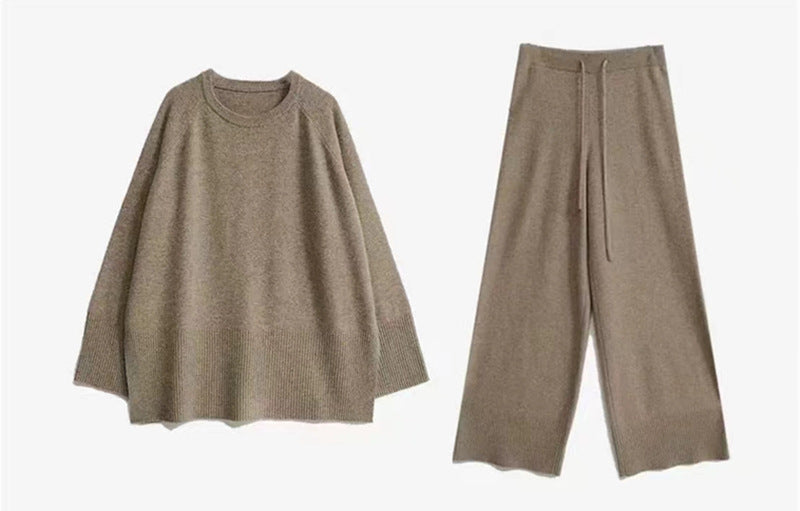 Ensemble de pull en tricot et large pantalon pour femmes Chic & Stil