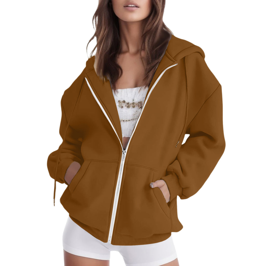 Ladies oversized hooded jacket with practical pockets Lune London